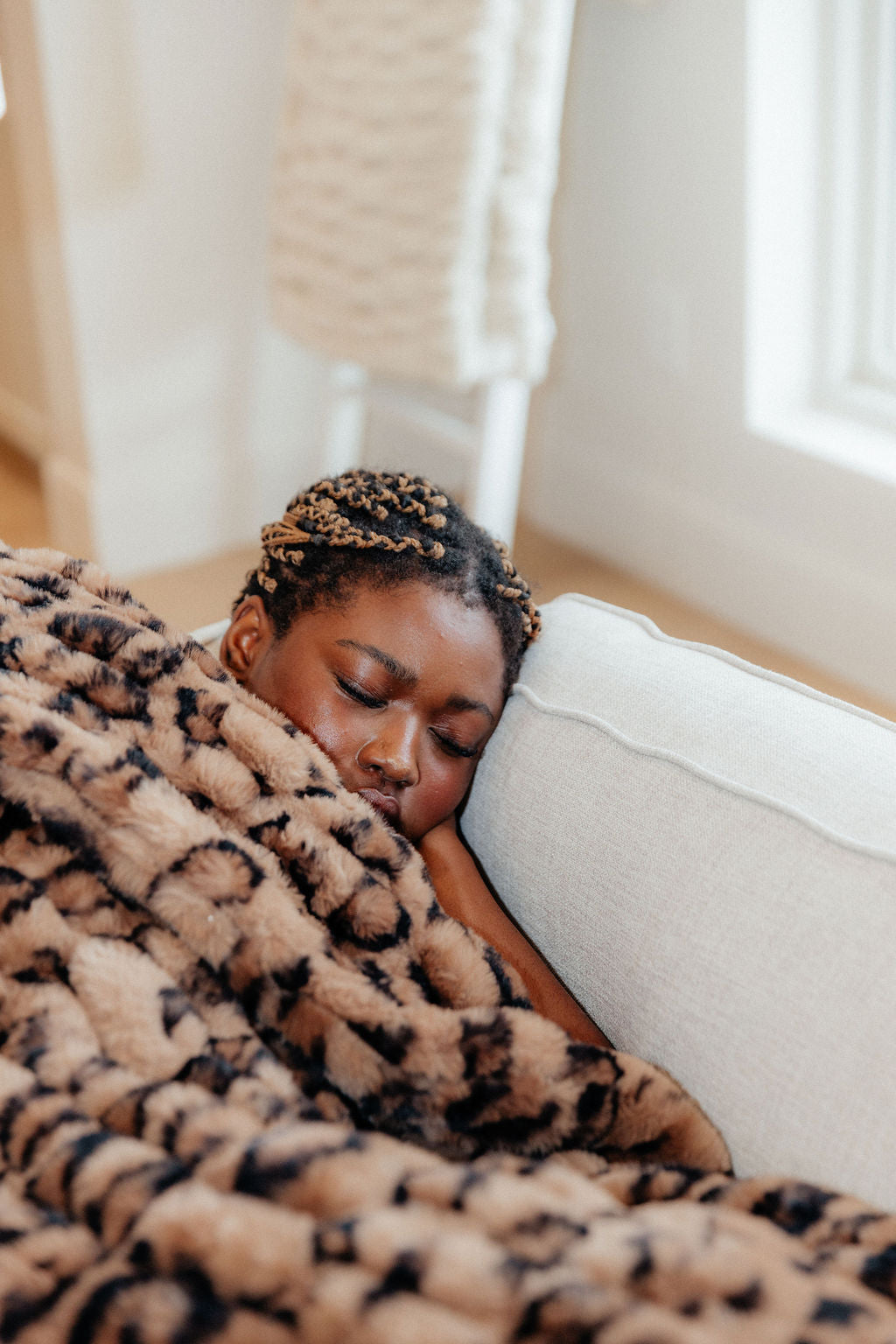 Milan Clouded Leopard Hazelnut Minky Blanket