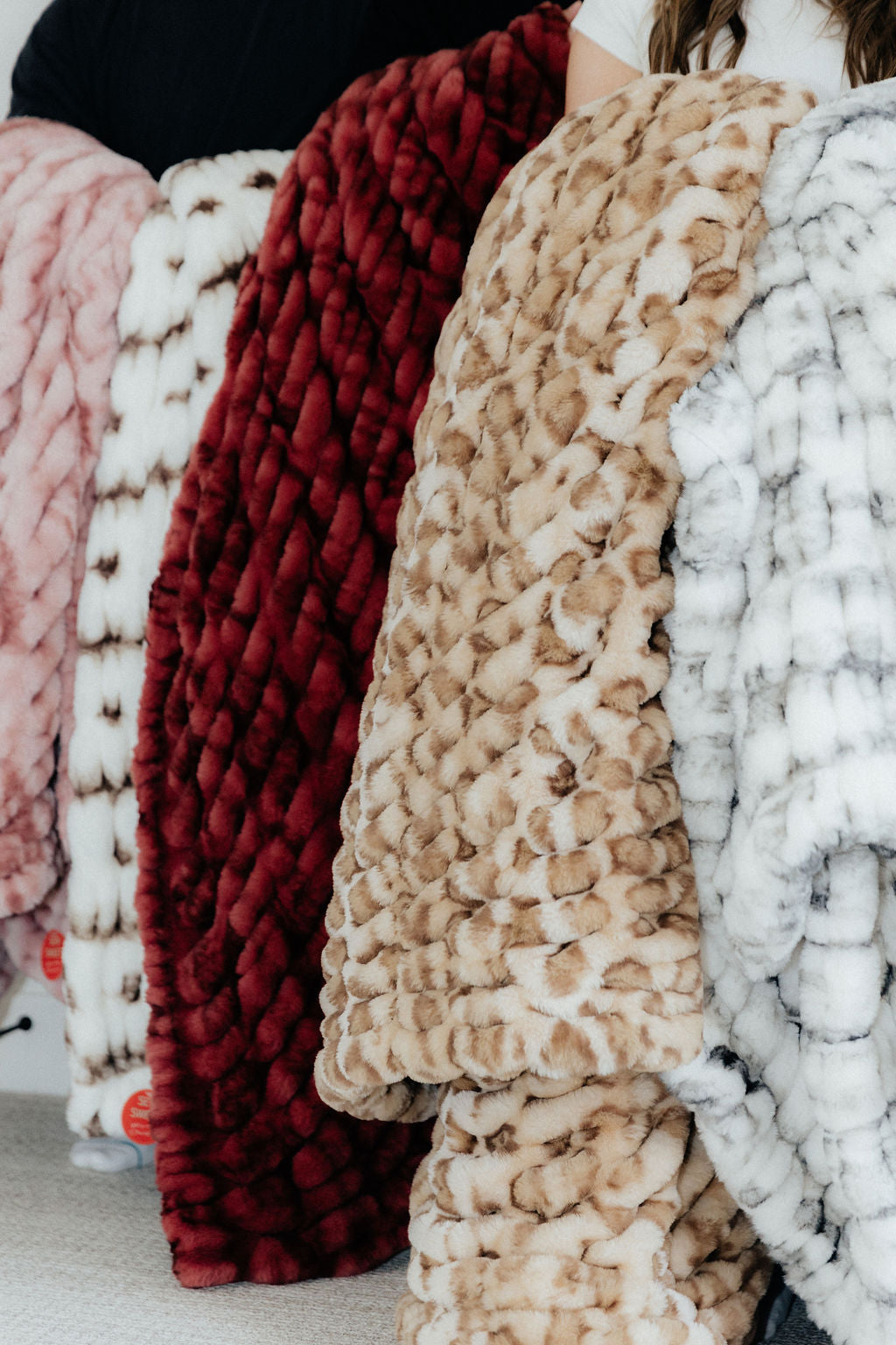 Milan Clouded Leopard French Oak Minky Blanket