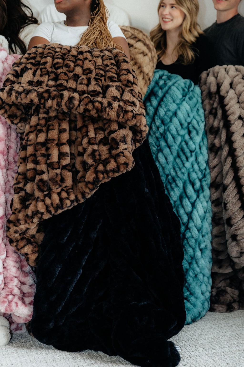 Milan Clouded Leopard Hazelnut Minky Blanket