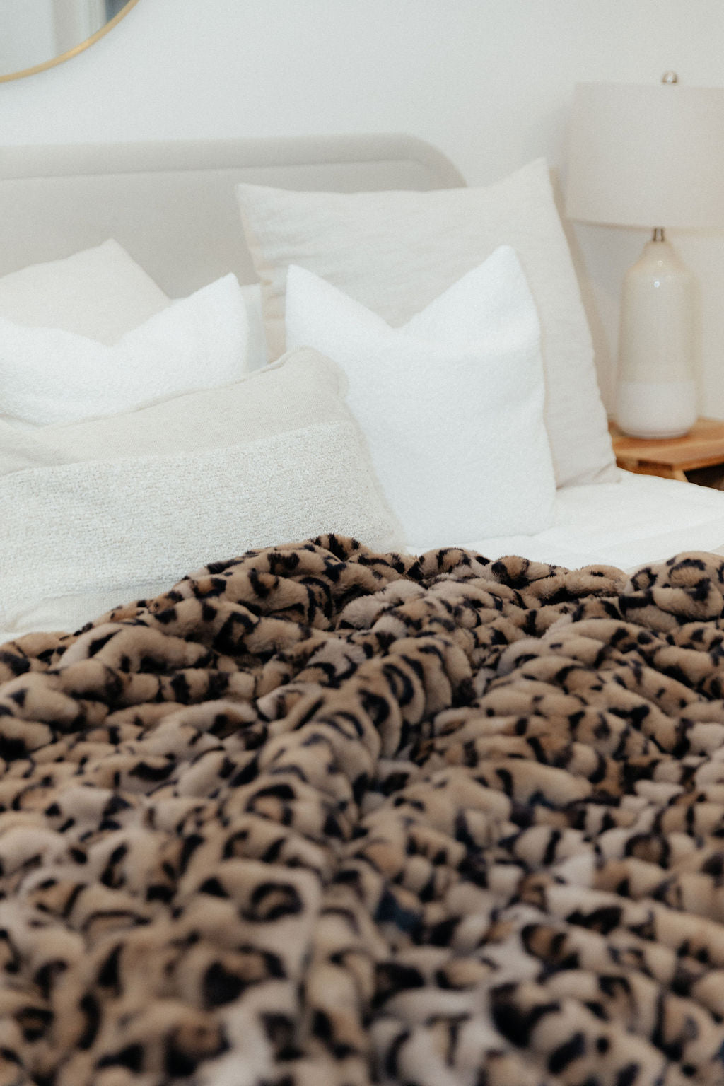 Milan Clouded Leopard Acorn Minky Blanket