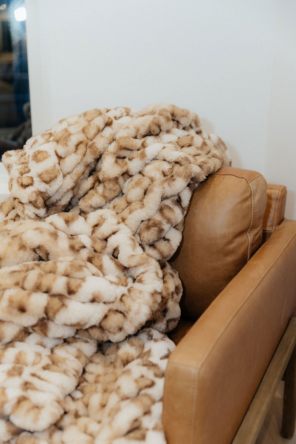 Milan Clouded Leopard French Oak Minky Blanket