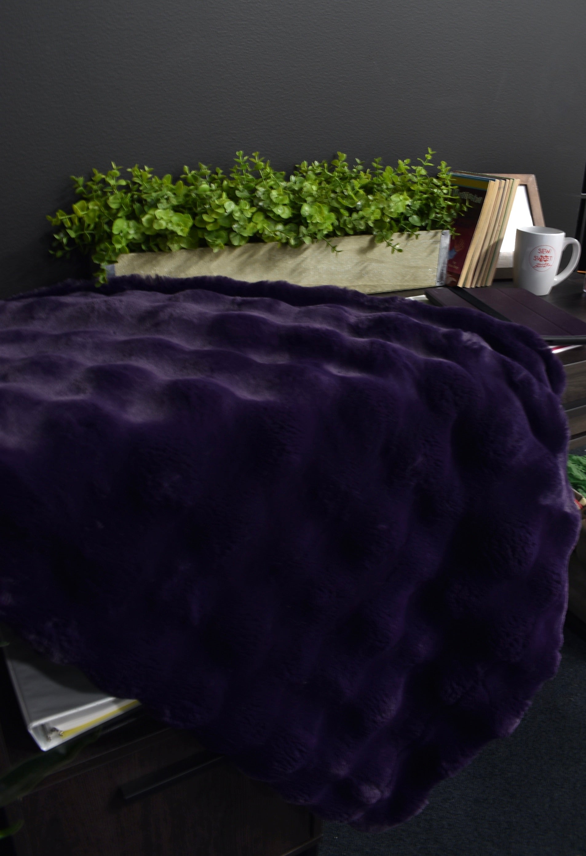 Powderpuff Purple Velvet Minky Blanket