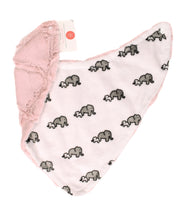 RKC Elephants Snow / Lattice Rosewater - Minky Bib - Sew Sweet Minky Designs
