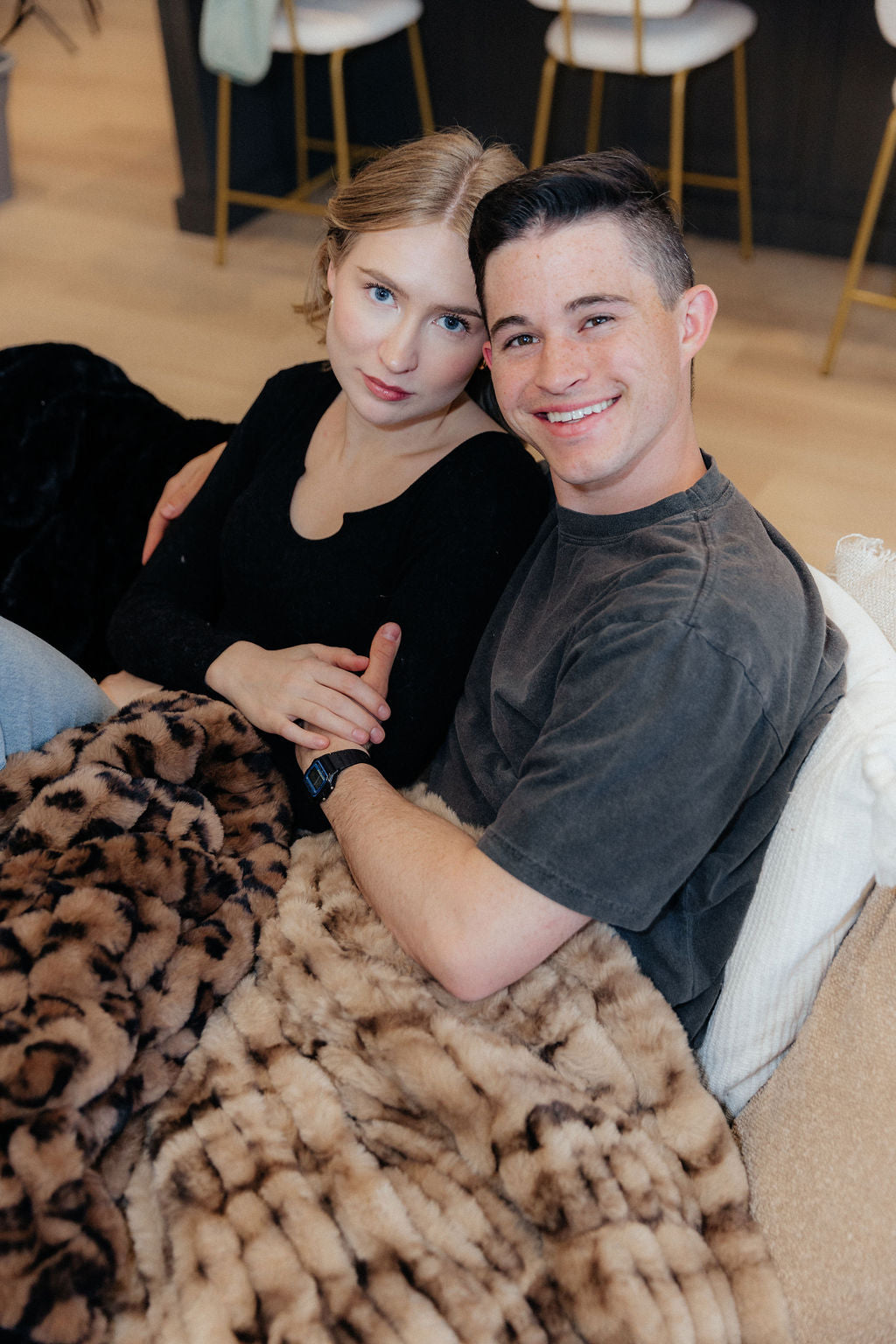 Milan Enzo Mocha Minky Blanket