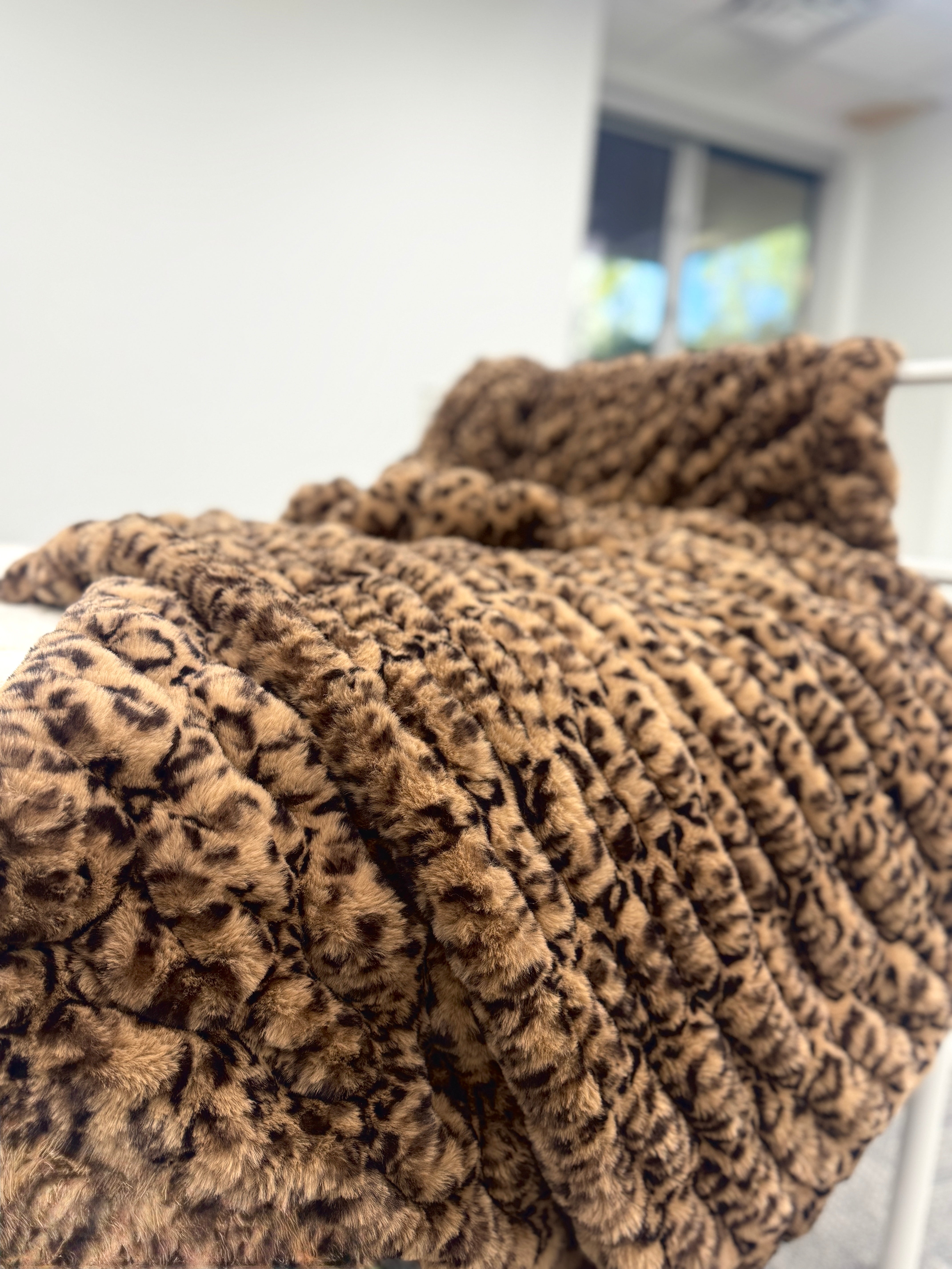 Milan Cheetah Swiss Chocolate Minky Blanket