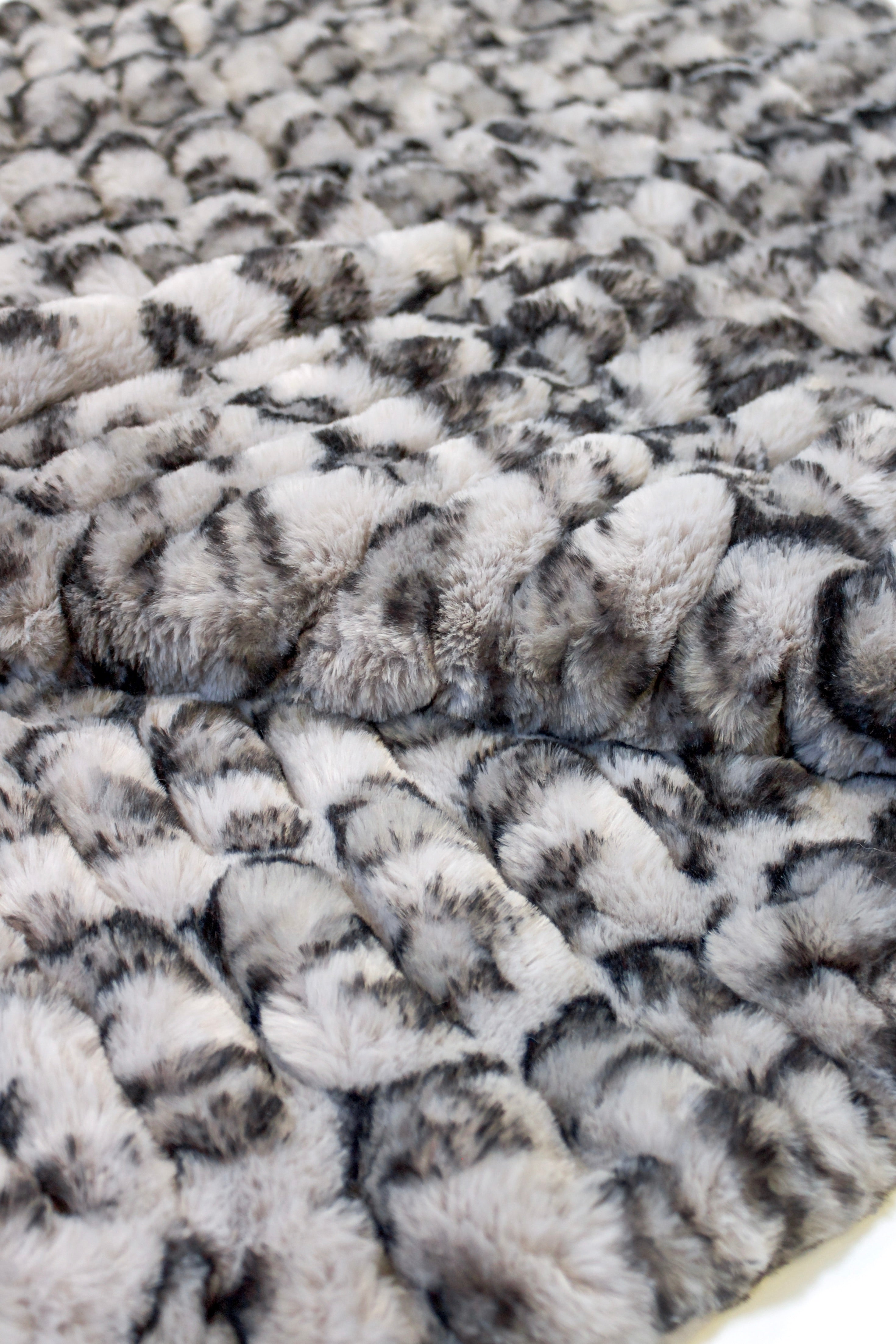 Milan Clouded Leopard Silver Minky Blanket