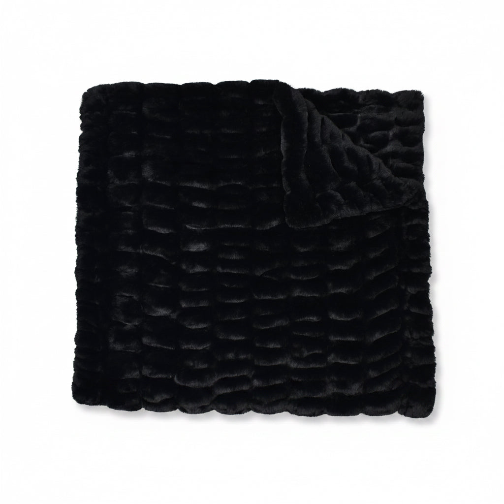 Milan Black Minky Blanket