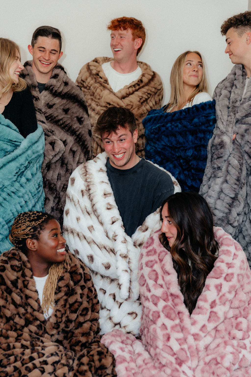 Milan Clouded Leopard Rosewater Minky Blanket