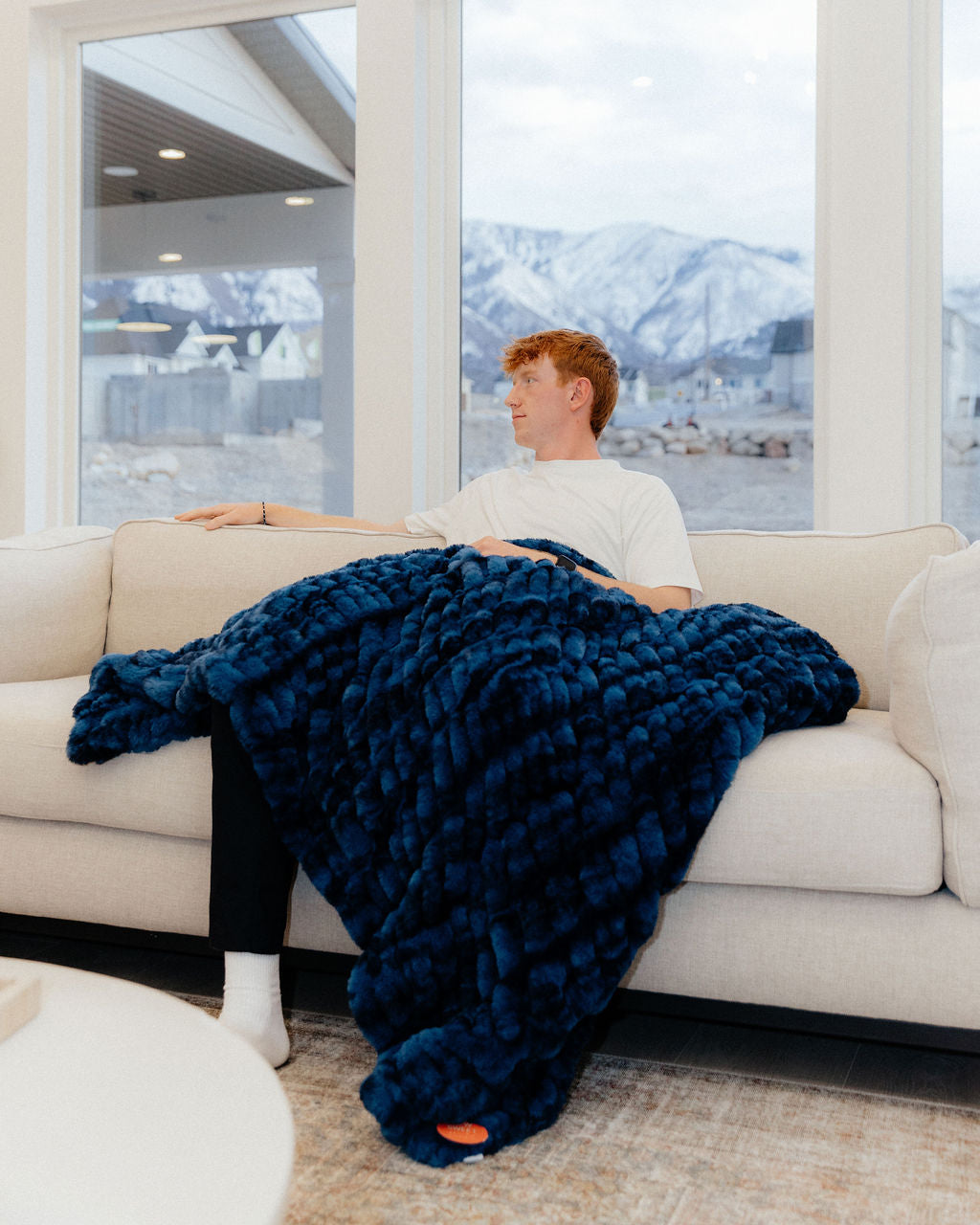 Milan Enzo Dark Sea Minky Blanket