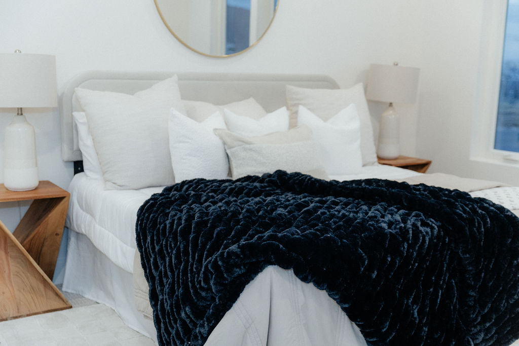 Milan Black Minky Blanket
