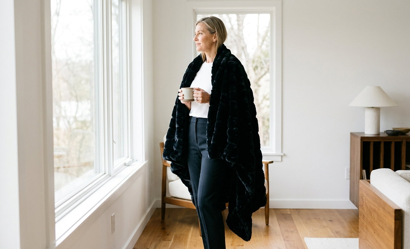 Milan Black Minky Blanket