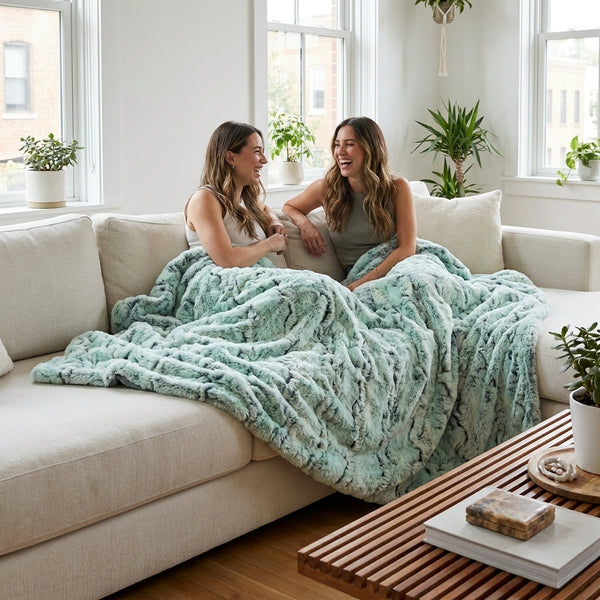 Wild Rabbit Tidepool Minky Blanket