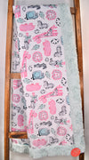 Safari Dreams Pink / Glacier Ice - XL Snuggler - Sew Sweet Minky Designs