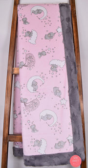 SMD Dream Big Blush / Hide Graphite - XL Snuggler - Sew Sweet Minky Designs