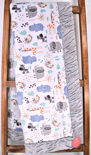 The Mighty Jungle Print / Prism Gray - Adult Snuggler - Sew Sweet Minky Designs