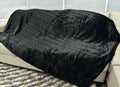 Sydney Black & Camo Green  - XL Flag Strip Minky Blanket