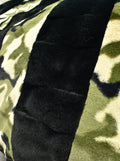 Marbella Black & Camo Green  - XL Flag Strip Minky Blanket
