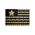 U.S Army XL Flag Strip Minky Blanket - Green Camo & Black Star