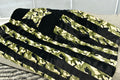 Sydney Black & Camo Green  - XL Flag Strip Minky Blanket