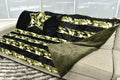 Bunny Loden & Camo Green  - XL Flag Strip Minky Blanket