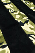 Bunny Black & Camo Green  - XL Flag Strip Minky Blanket