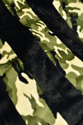 Sydney Black & Camo Green  - XL Flag Strip Minky Blanket