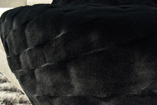 Marbella Black & Camo Green  - XL Flag Strip Minky Blanket
