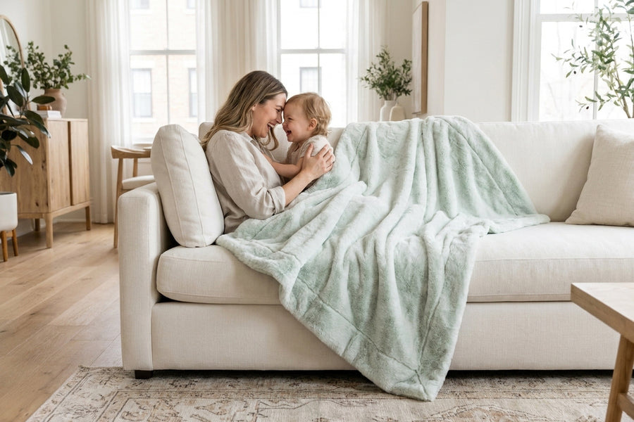 Frosted Baby Seal Pesto Minky Blanket