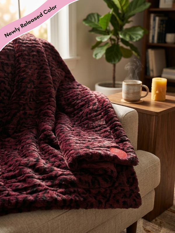 Vienna Bengal Black Cherry Minky Blanket