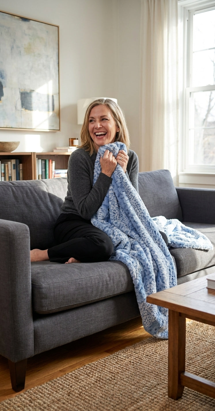 Fawn Bluebell Minky Blanket