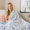 Demi Rose Frosted Prism Bluebell Minky Blanket