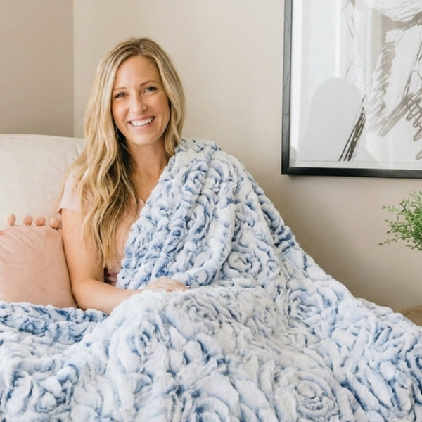 Demi Rose Prism Bluebell Minky Blanket
