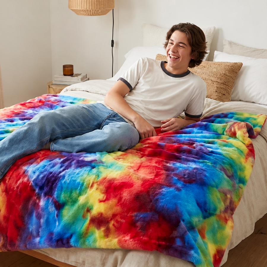 Bunny Fusion Happy Hippie Minky Blanket