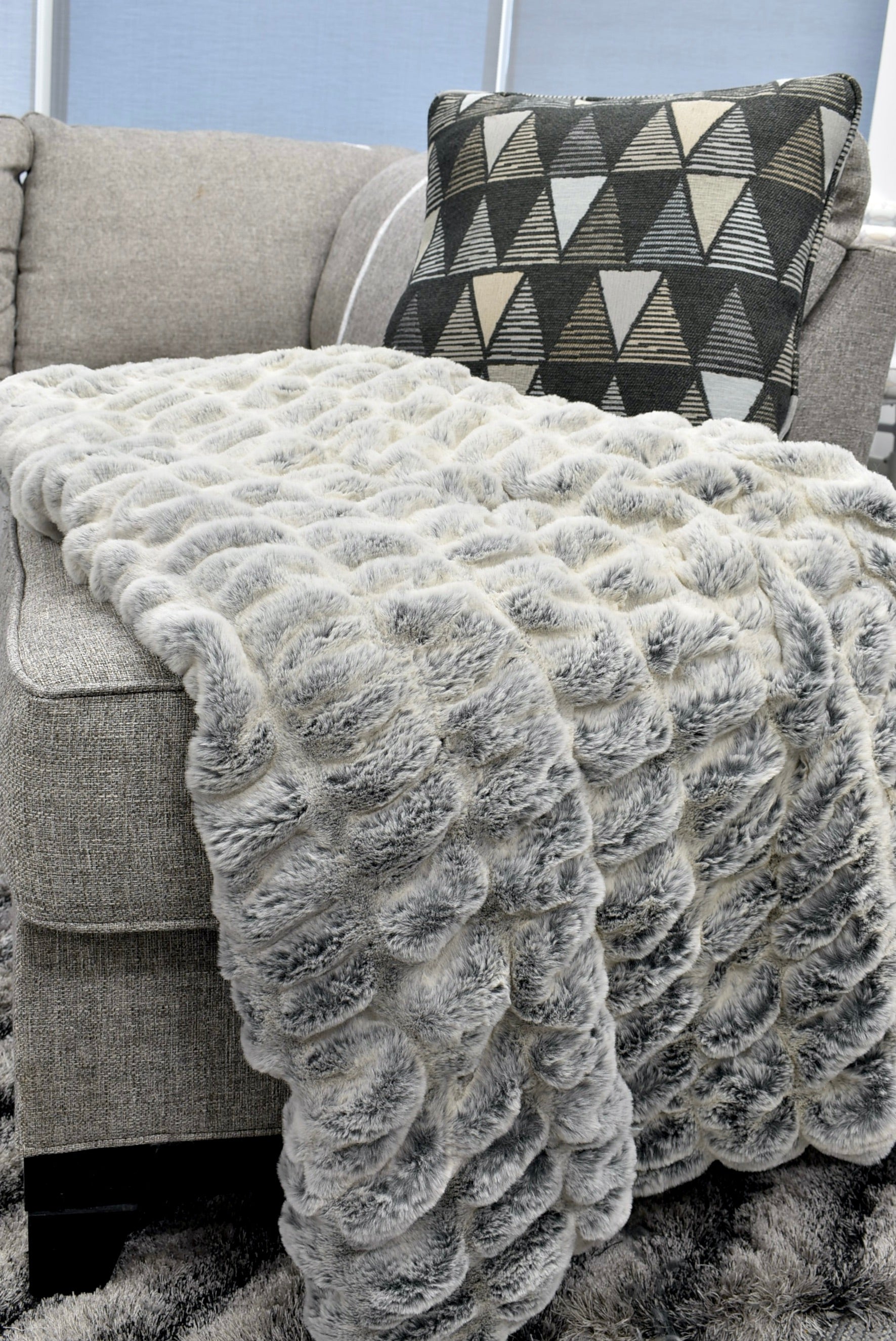 Iced Milan Silver Pine Minky Blanket