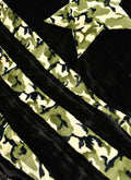 Vienna Black & Camo Green  - XL Flag Strip Minky Blanket