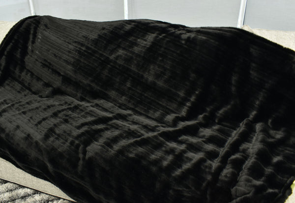 Vienna Black & Camo Green  - XL Flag Strip Minky Blanket