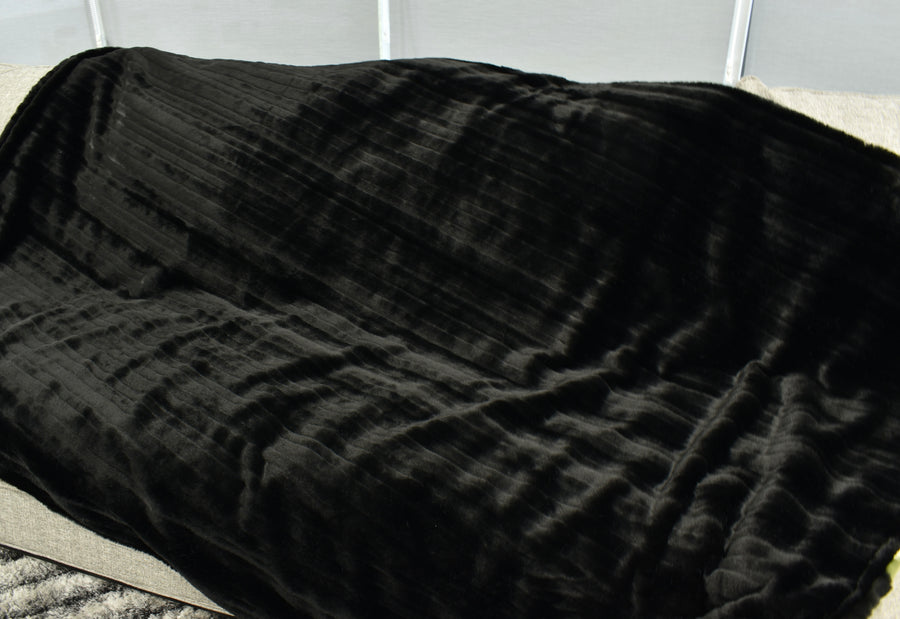 Vienna Black & Camo Green  - XL Flag Strip Minky Blanket