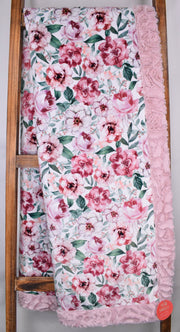 Country Floral Rosewater / Demi Rose Rosewater - XL Snuggler - Sew Sweet Minky Designs