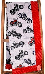 Easy Rider Chrome / Athens Scarlet - Adult Snuggler - Sew Sweet Minky Designs