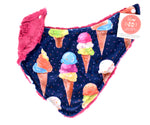 Ice Cream / Hide Magenta - Minky Bib