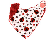 Ladybug Scarlet / Luna Cranberry - Minky Bib - Sew Sweet Minky Designs