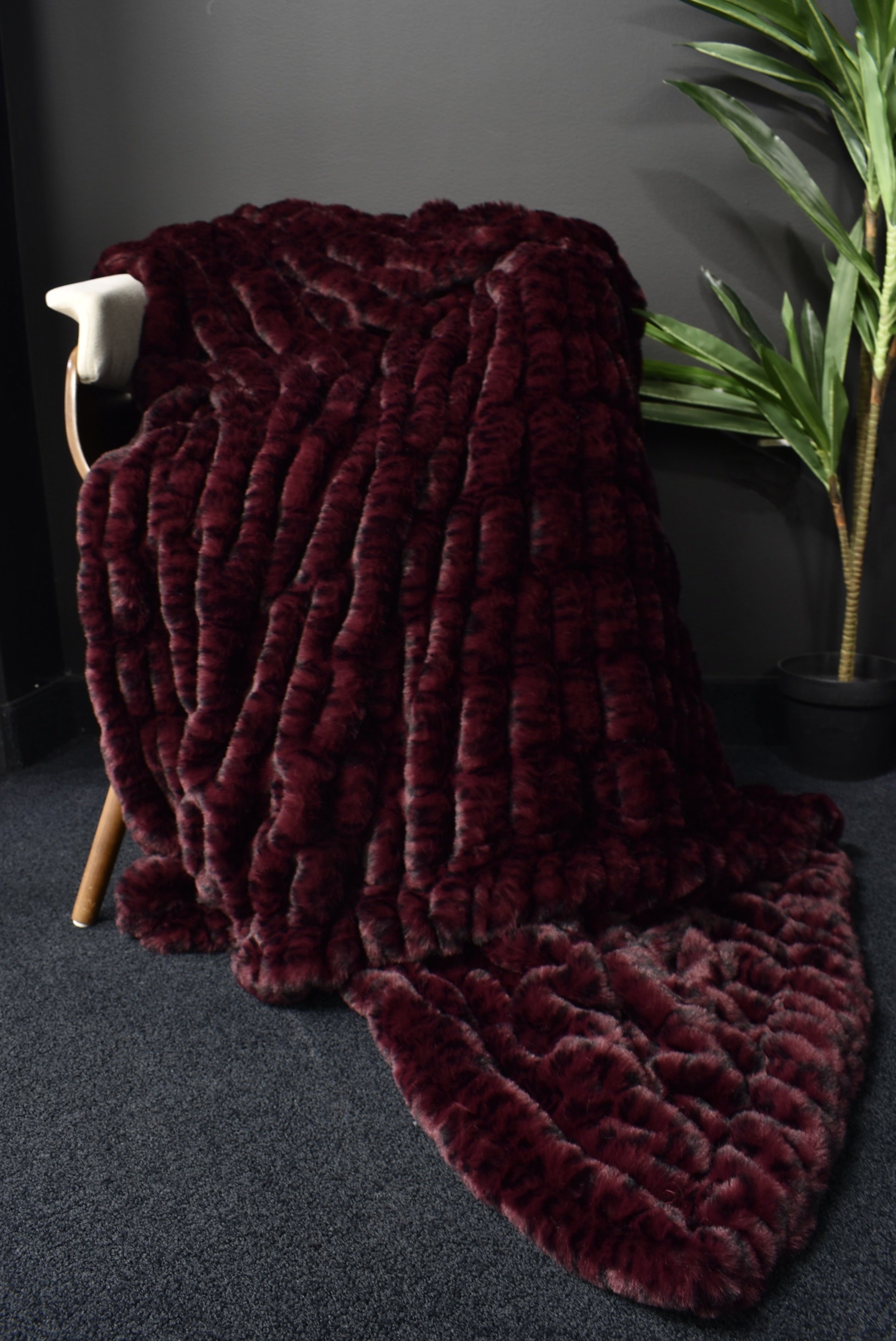 Milan Merlot Cheetah Minky Blanket