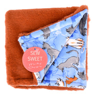 Feline Good Bluebonnet / Seal Ginger - Lovie - Sew Sweet Minky Designs
