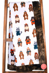 Bear With Me Pecan / Tie-Dye Rabbit Brown - Adult Snuggler - Sew Sweet Minky Designs
