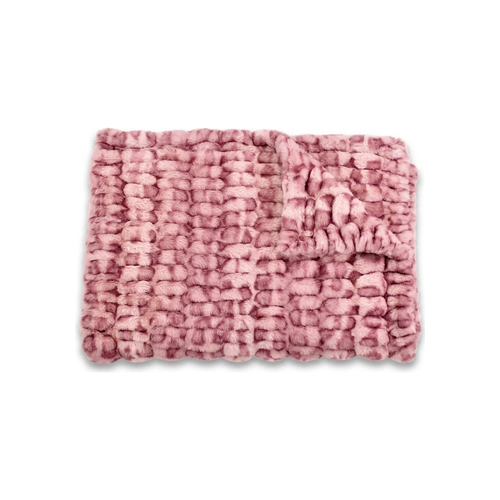 Milan Clouded Leopard Rosewater Minky Blanket