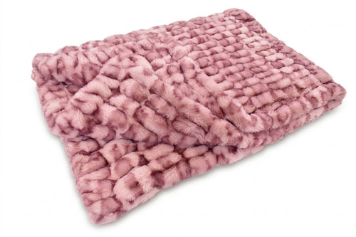 Milan Clouded Leopard Rosewater Minky Blanket