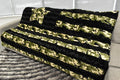 Black Glacier & Camo Green  - XL Flag Strip Minky Blanket
