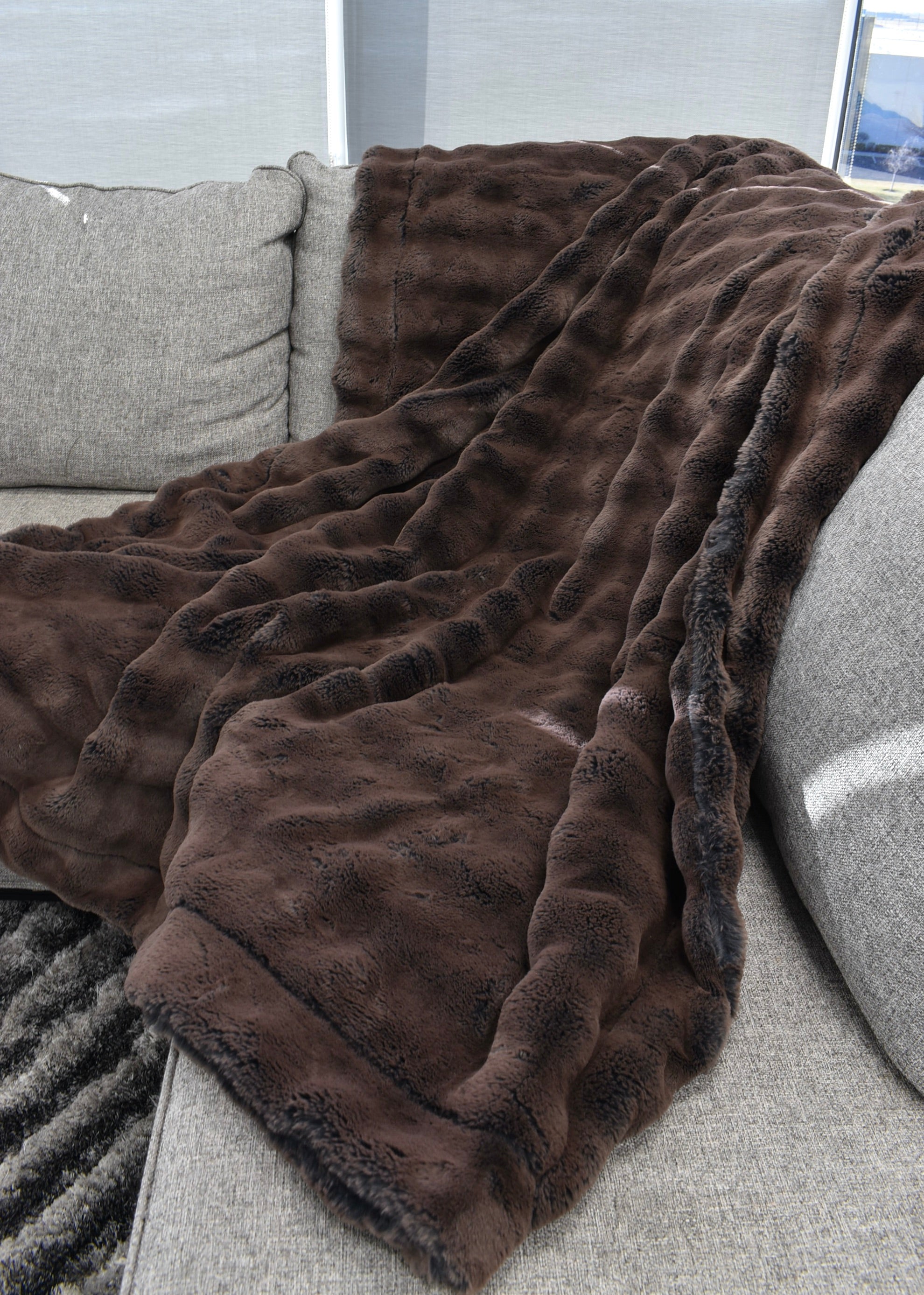 Frosted Powderpuff Semi-Sweet Minky Blanket