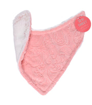 Embossed Paisley Coral / Frosted Blossom - Minky Bib