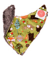 Foxy Tails Kiwi / Heather Frappe - Minky Bib - Sew Sweet Minky Designs